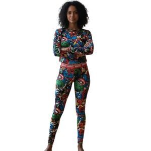 Marvel Women's 2 Piece Pajama Set, Hulk, Captain America and more Size M